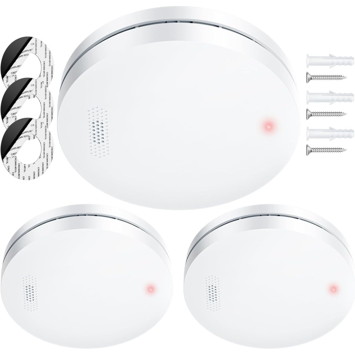 TEMU 3pcs，smoke Detector, 10 Year Battery Operated Smoke Alarm, Smoke Detector, Fire , No Holes, 85db, Ideal For Home And Kitchen Safety,