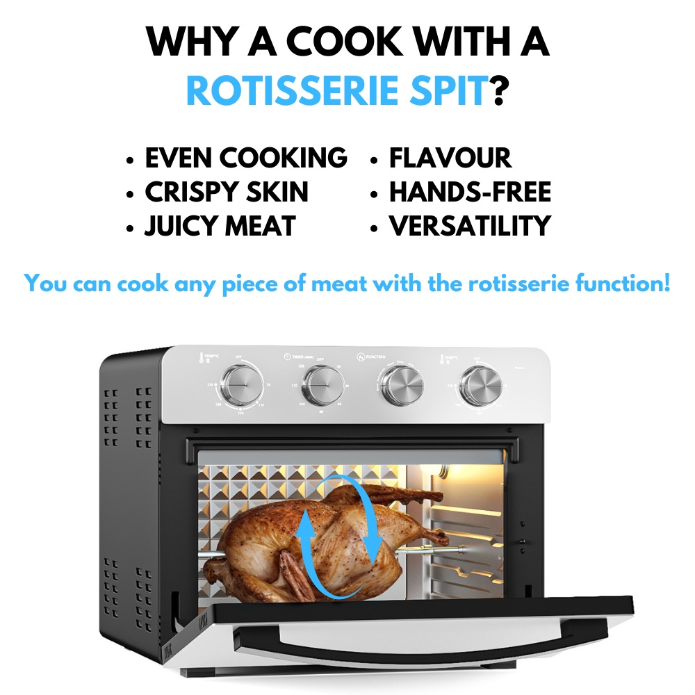 Ometa Manual Mirror Glass Air Fryer Oven 25L