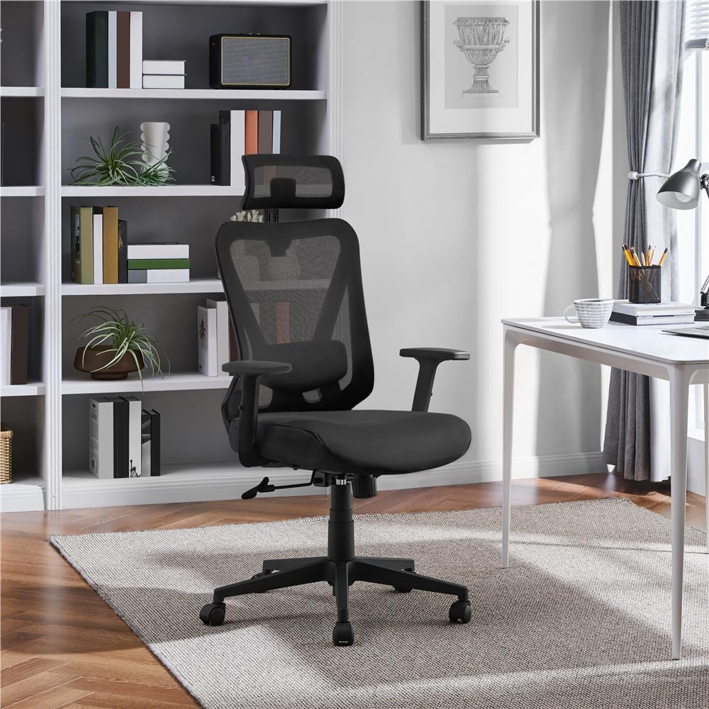 Image of Costoffs Office Chair Executive Chair Mesh Chair Swivel Chair With Adjustable Headrest & Lumbar Support For Office/study/living Room