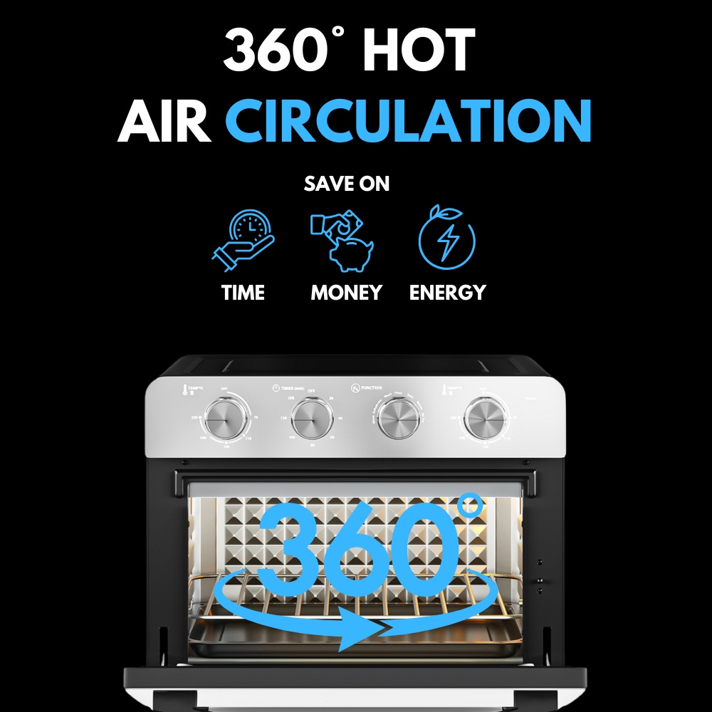 Ometa Manual Mirror Glass Air Fryer Oven 25L