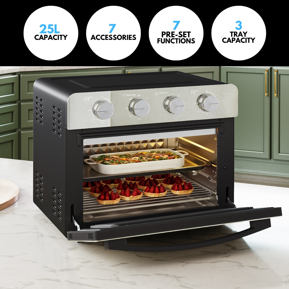 Ometa Manual Mirror Glass Air Fryer Oven 25L