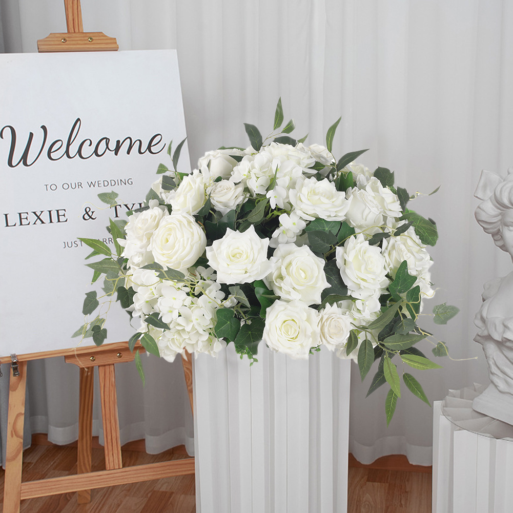 TEMU 1pc 50cm Realistic Artificial Flower Ball , Wedding Road Flowers, Wedding Banquet Event Stage Decoration, Anniversary Restaurant Table Center