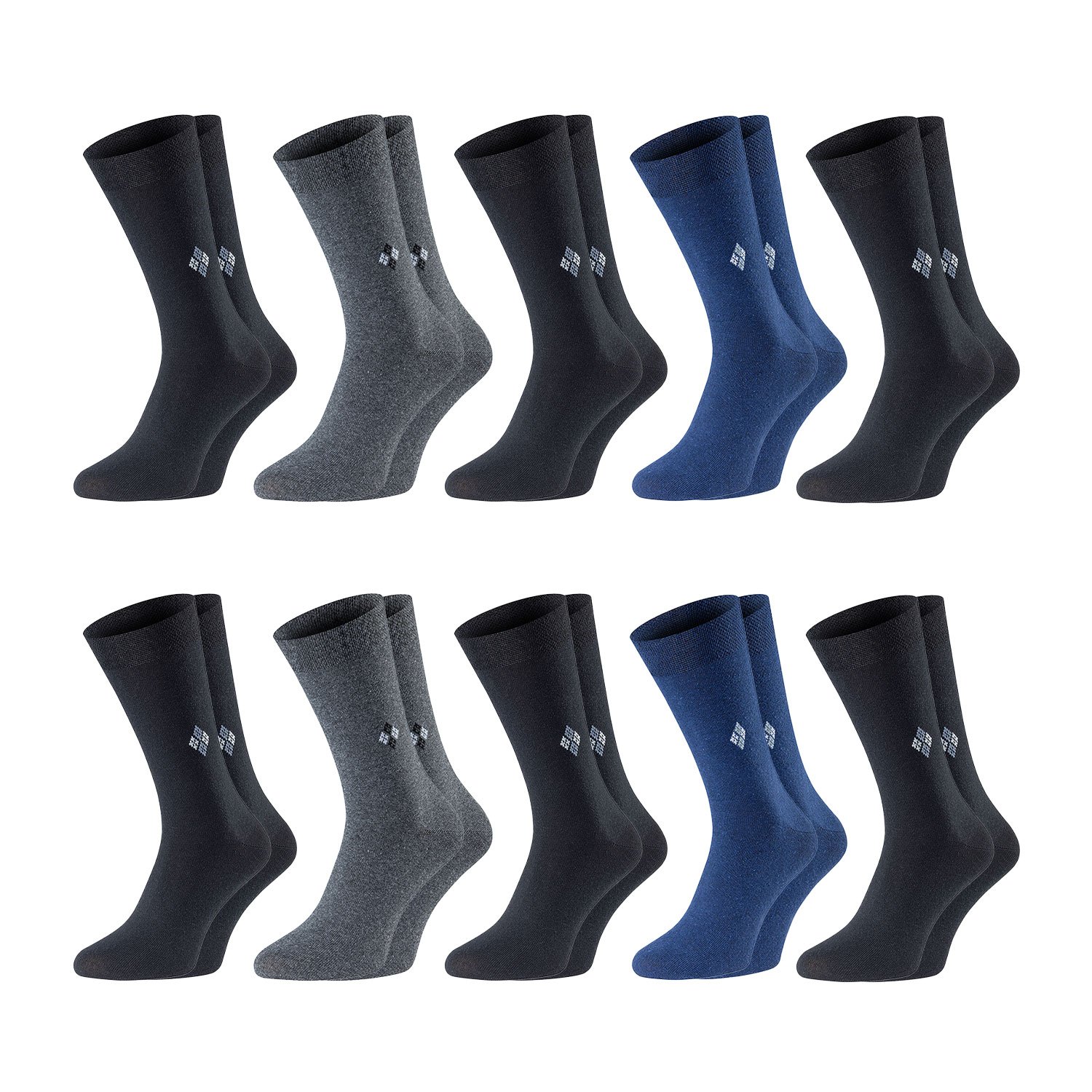 Image of 10 Pairs Of Chili Lifestyle Socks, Women And Men, Without Rubber Pressure, Breathable, Black 39-42 / 43-46
