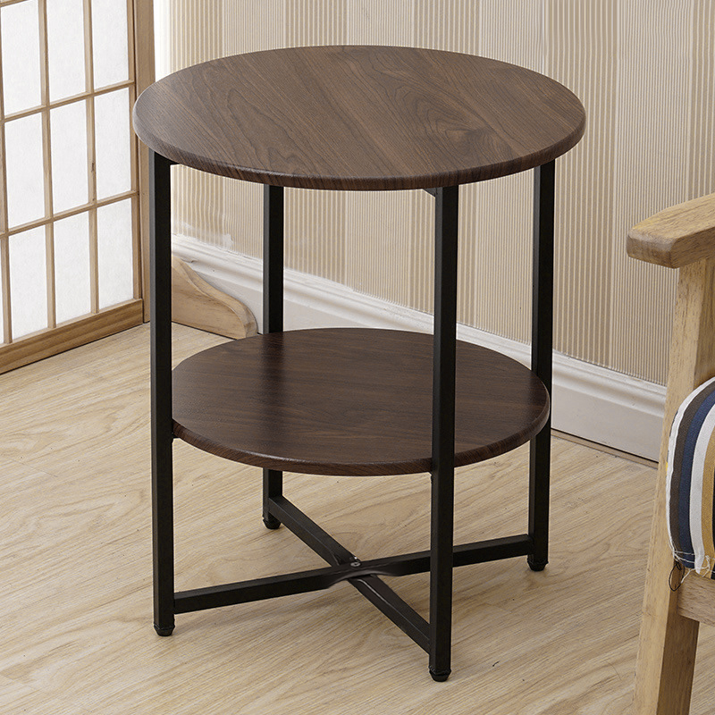 TEMU 2-tier Round Side Table - Multi-level Storage Coffee Table For Plants/lamps, Space-saving Sofa/bedside Organizer (15.75×15.75×18.5")