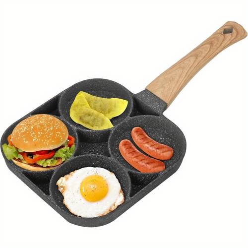 4 in cooker non stick single handle frying pan dishwasher safe compatible with electric coil stoves versatile kitchen gadget for pancakes eggs and more