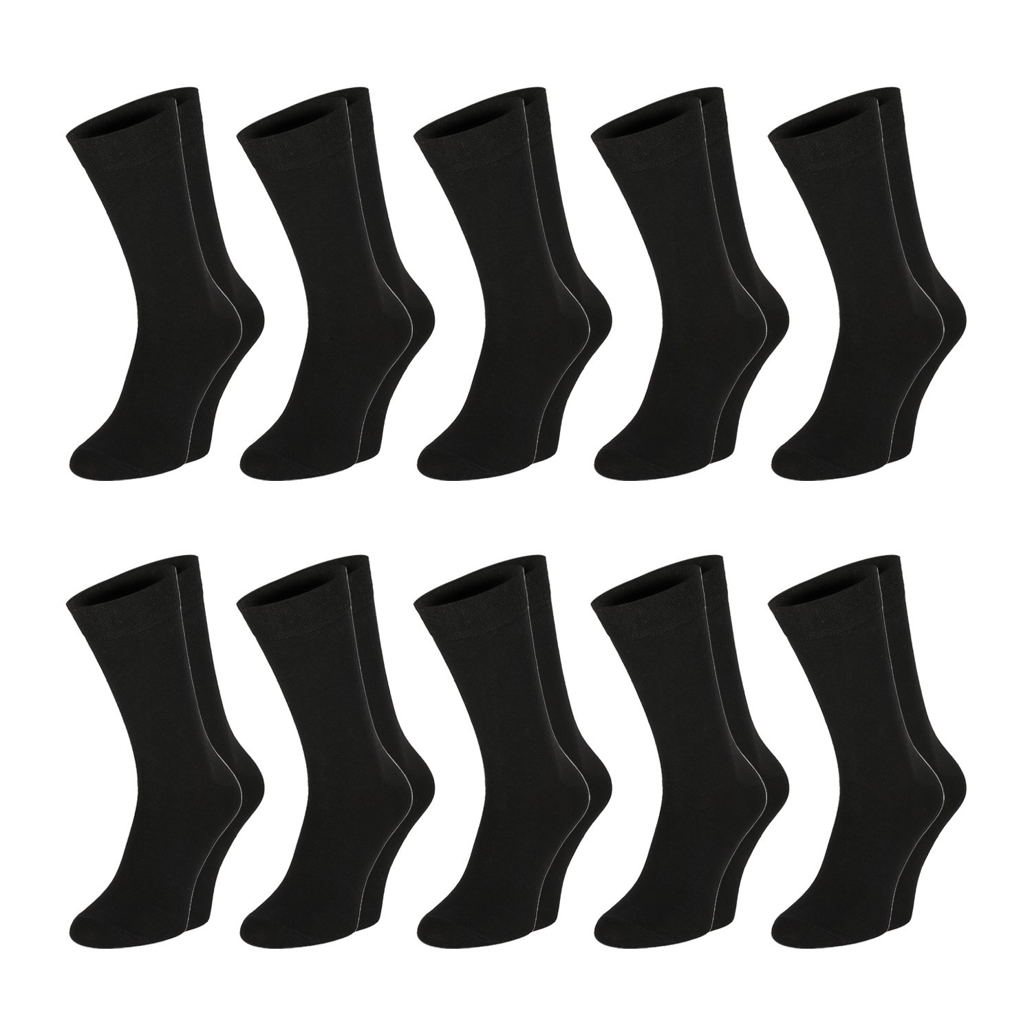 Image of 10 Pairs Of Chili Lifestyle Business Socks Men,, Without Rubber Pressure, Black 39-42 / 43-46