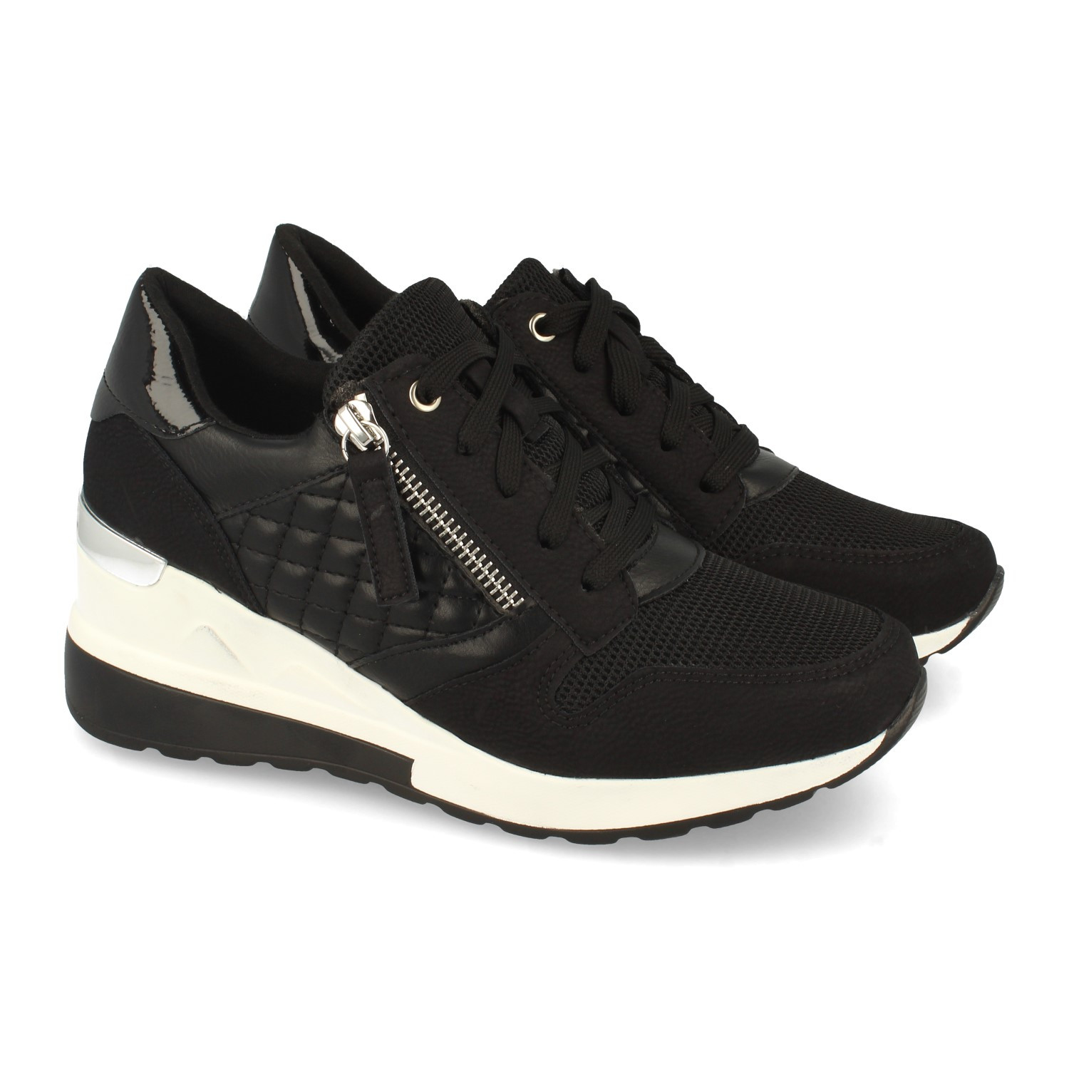 Women's Shoe, With Wedge, Decorative Zipper, And Lace-up Closure, Spring Summer