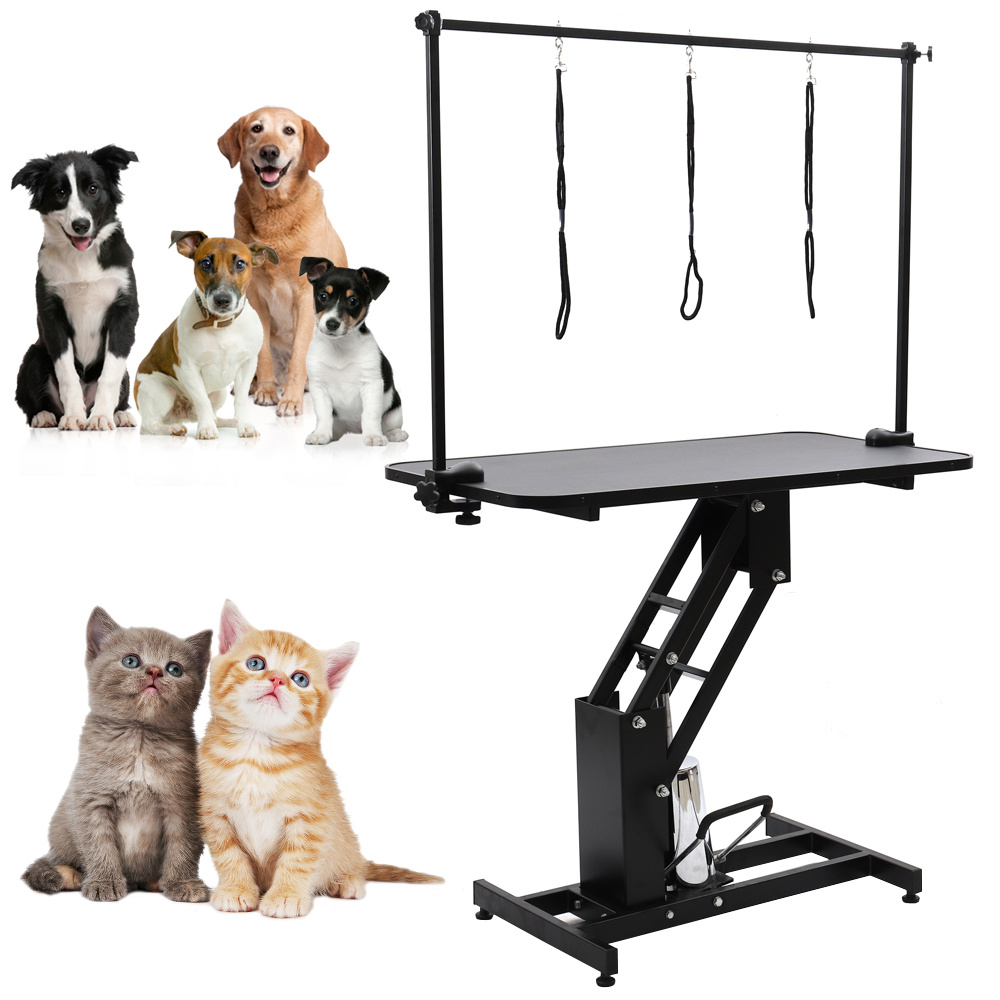 TEMU Large Professional Heavy Duty Hydraulic Pet Dog Grooming Table Arm Leashes Pet Dog Grooming Table Lift Height Adjustable, Professional Dog