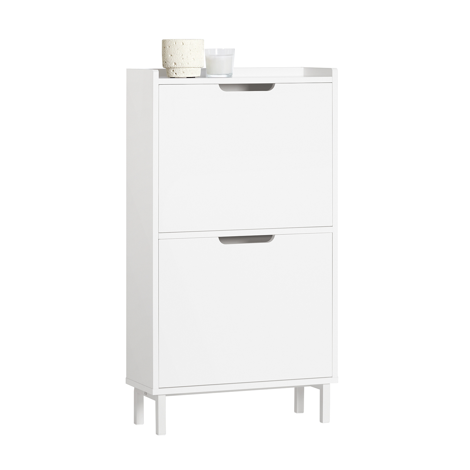 TEMU 1pc Entryway Shoe Cabinet With 2 Doors, Modern Shoe Storage, Narrow Shoe Rack For Small Entryway Or Hallway, 50x19x91cm, White - Gts262-x