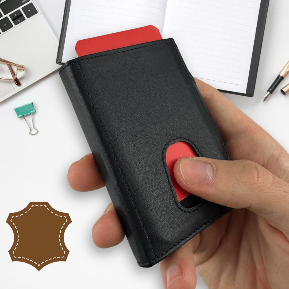 Slim Wallet With Rfid Protection - Leather Wallet - Mini