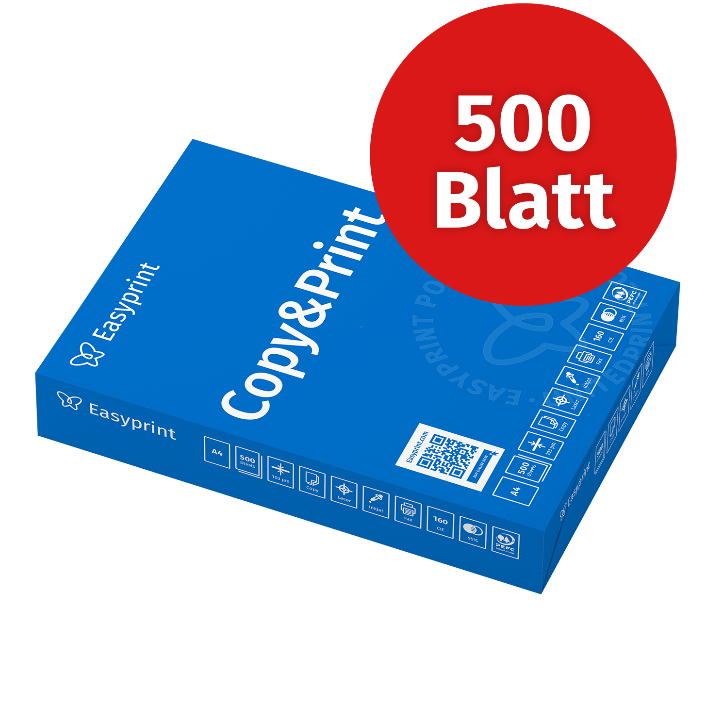 E-shop Easyprint Druckerpapier 500 Blatt 1 x 500 A4 Premium Hochweiß CIE 160 PEFC zertifiziert