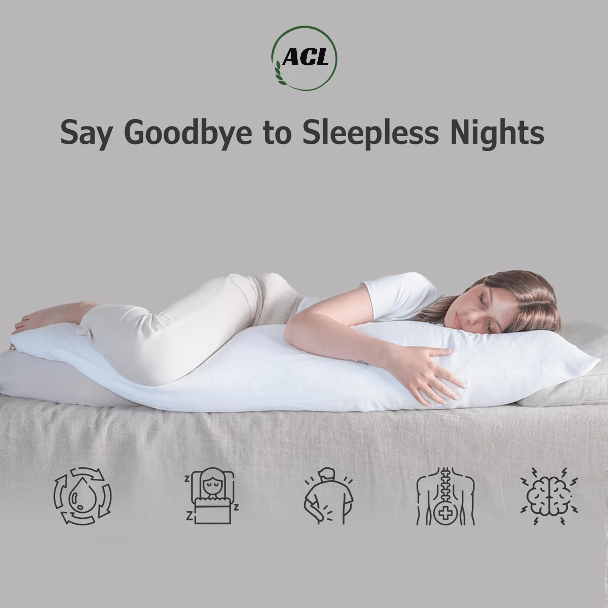 Bolster Pillow Full Body Pillow Pillow Insert Side Sleeper Pillow Long Pregnancy Pillow for Maternity Support Premium Quality Ultra Soft Pack of 1 Hollow Fiber Filled