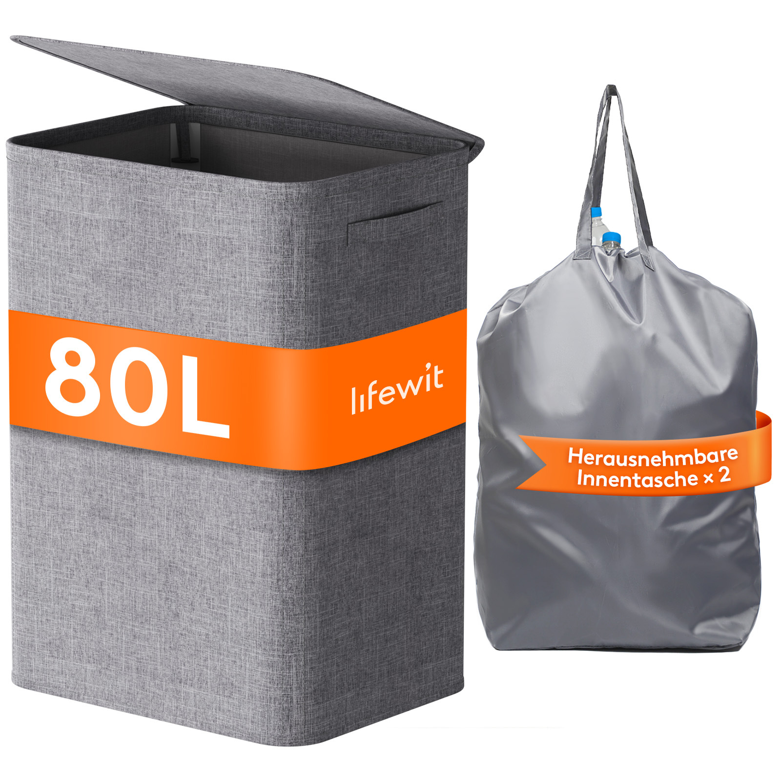 TEMU Laundry Basket With Lid Large Laundry Hamper With 2 Replaceable Bags Laundry Bin With Handles Removable Laundry Bag Laundry Net Laundry Baskets