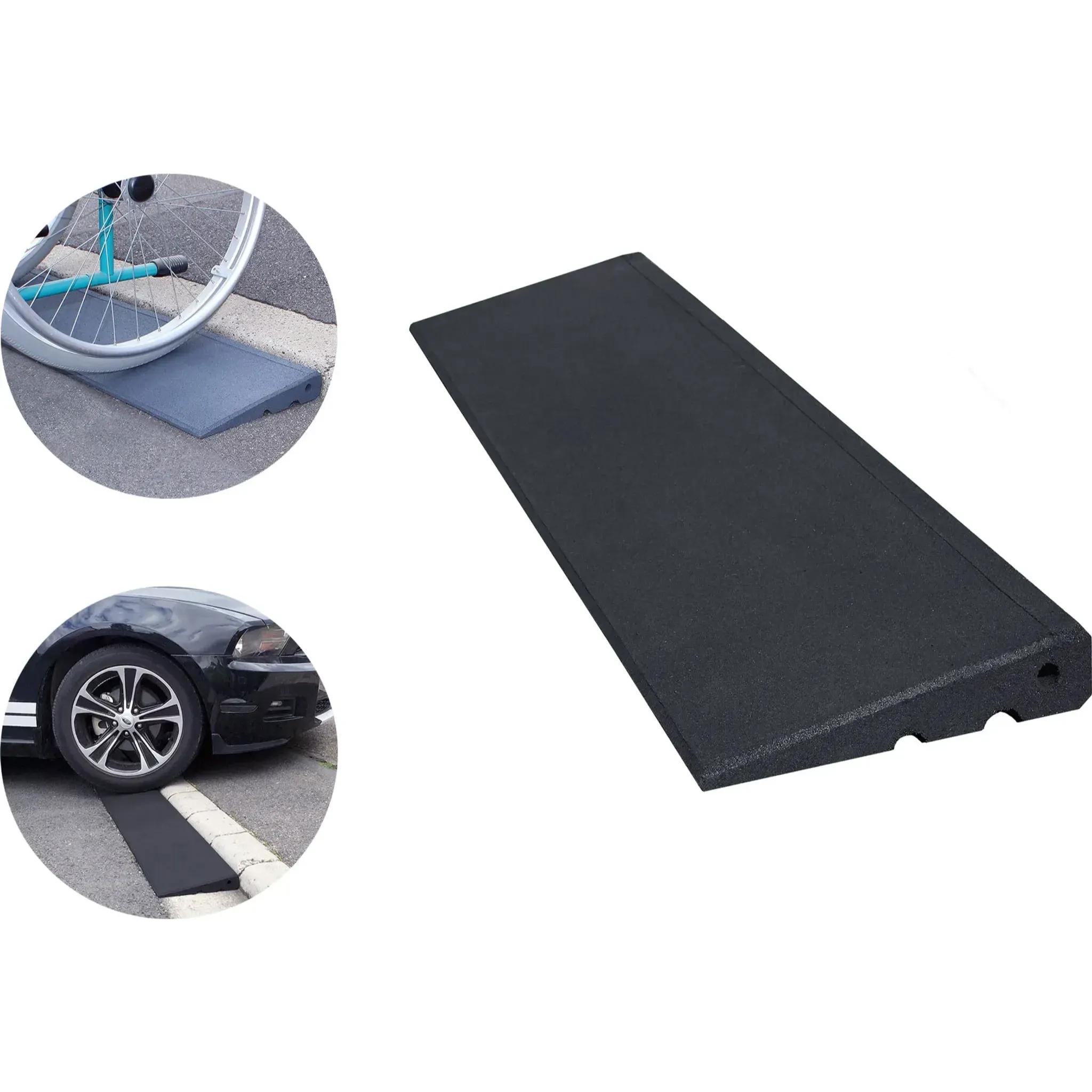 Image of Ramp Mm High Made Of Compressed Rubber , Curb Ramp, Wheelchair Ramp, Ramp Lxbxh 1000 X 280 Mm