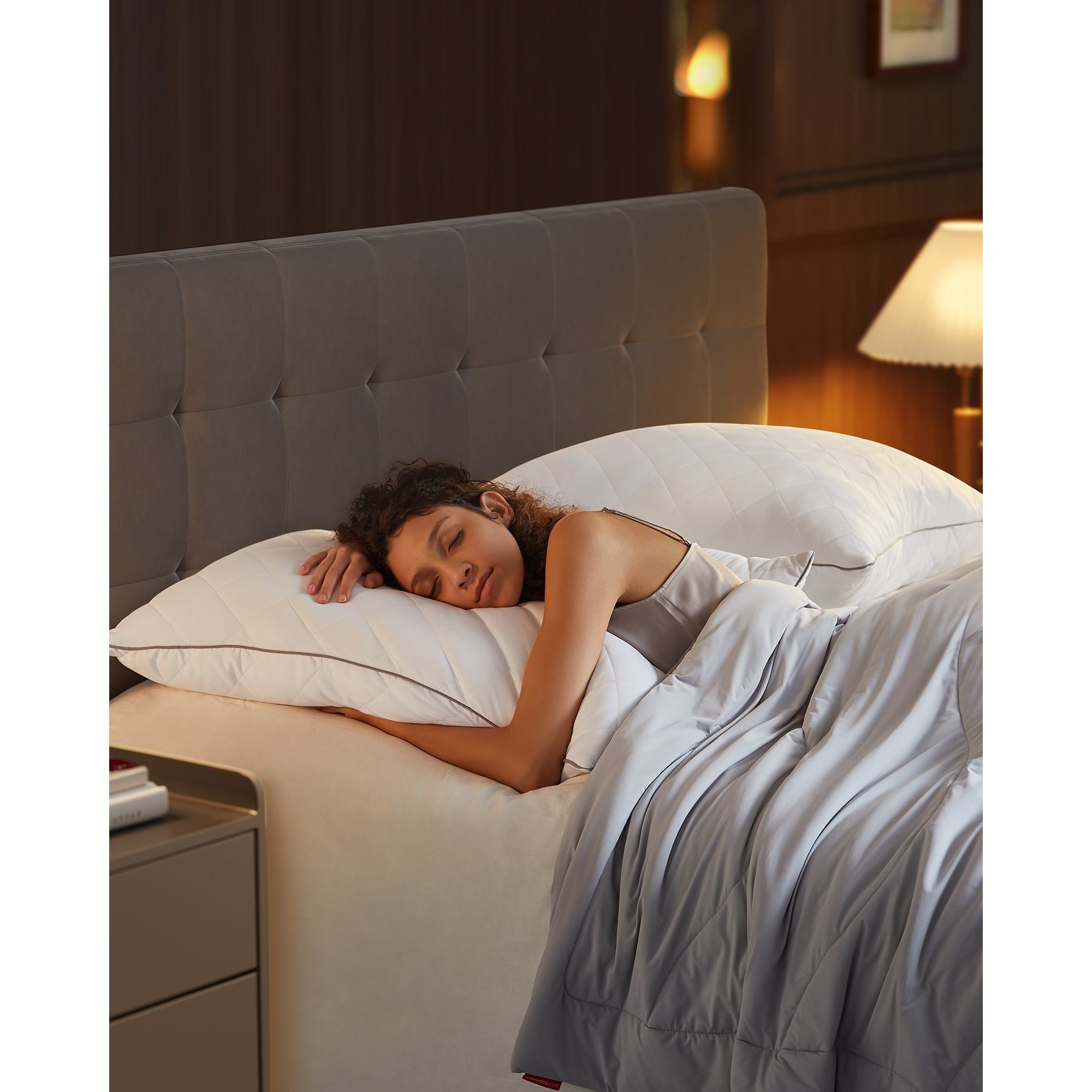 TEMU 2-piece Pillow Set, Reversible, 80 X 80 Cm, Cooling Soft Cover, Filling, Winter & Summer, Machine Washable, Dryer To 60°c,