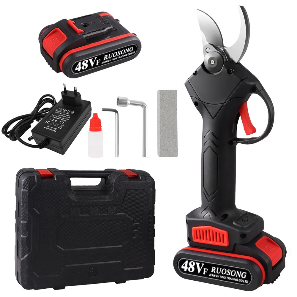 TEMU Gardening Pruning Shears With 2 Batteries And Charger, 30mm Cutting Shears For Plant Pruning 48v