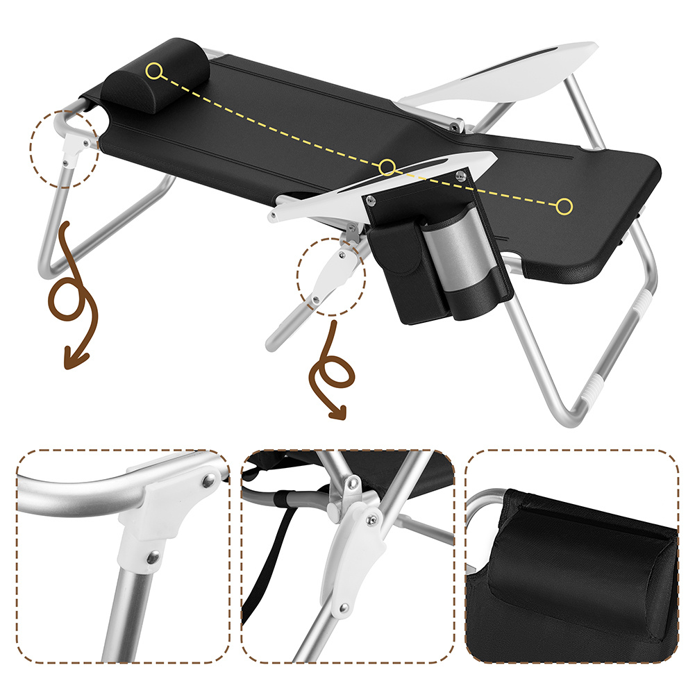 Sedia Da Spiaggia Sedia Sdraio Da Spiaggia BAKAJI Pieghevole