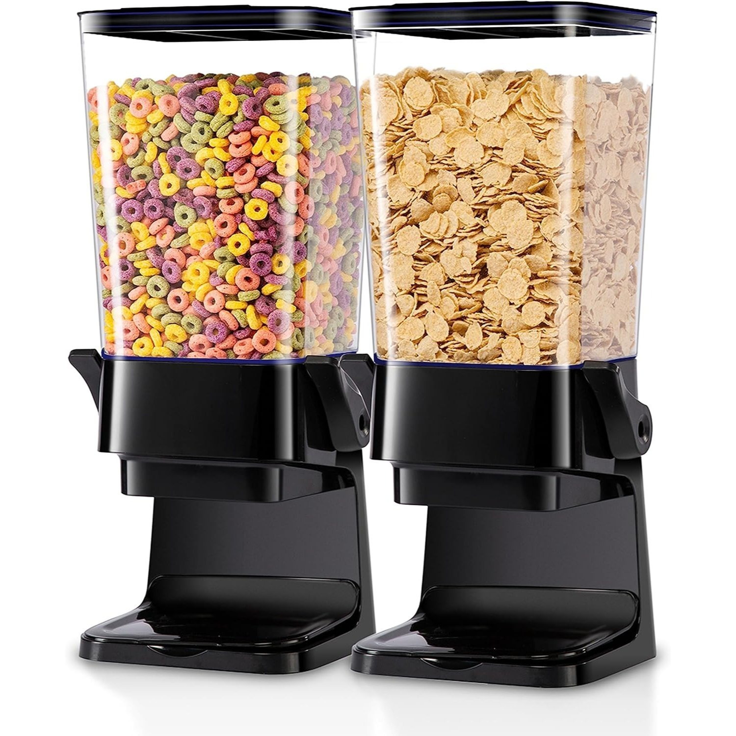 TEMU Taylor & Brown Cereal Dispenser Countertop Black 2 Pack 5l Dry Food Dispenser Snack Organiser Containers Storage For Pantry Kitchen Organisation