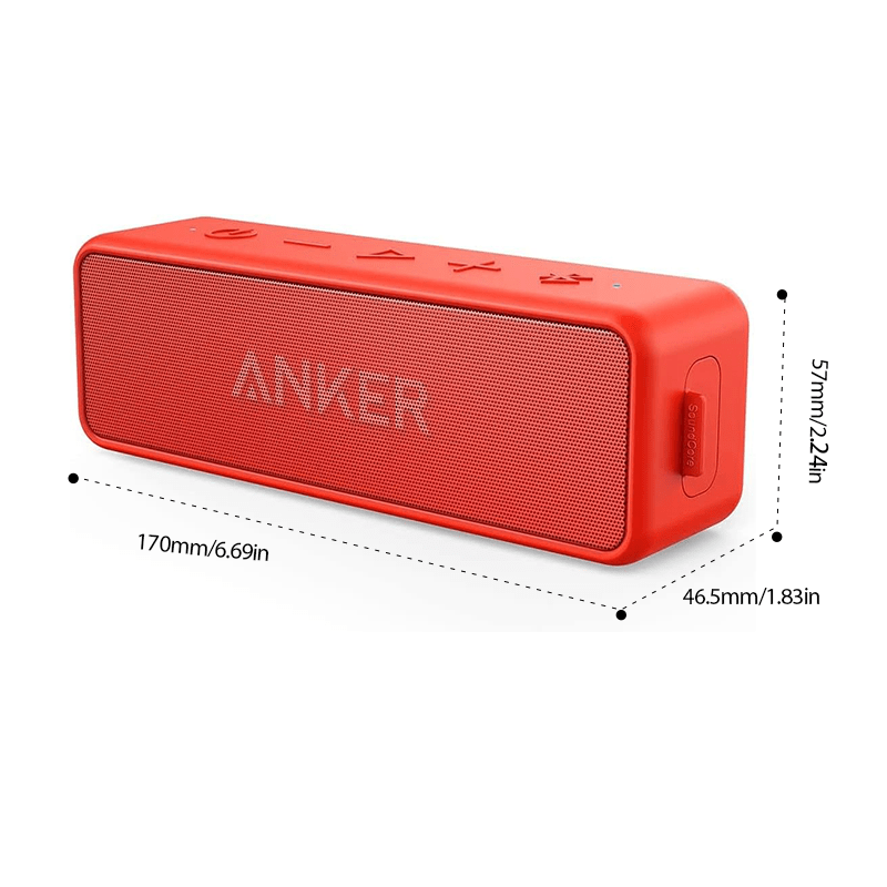 Enceinte Bluetooth Anker Soundcore 2, Basses Enormes avec Double Haut-Parleurs de Basses, Batterie 24H, IPX7 Amélioré, Enceinte Sans Fil (Rénovation Générale)
