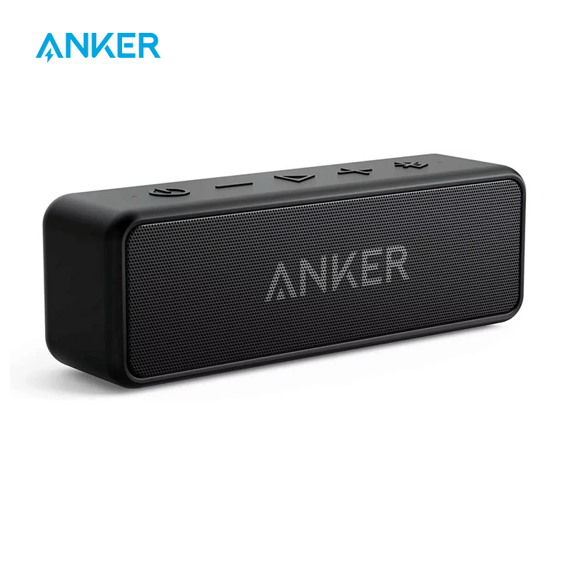 Enceinte Bluetooth Anker Soundcore 2, Basses Enormes avec Double Haut-Parleurs de Basses, Batterie 24H, IPX7 Amélioré, Enceinte Sans Fil (Rénovation Générale)