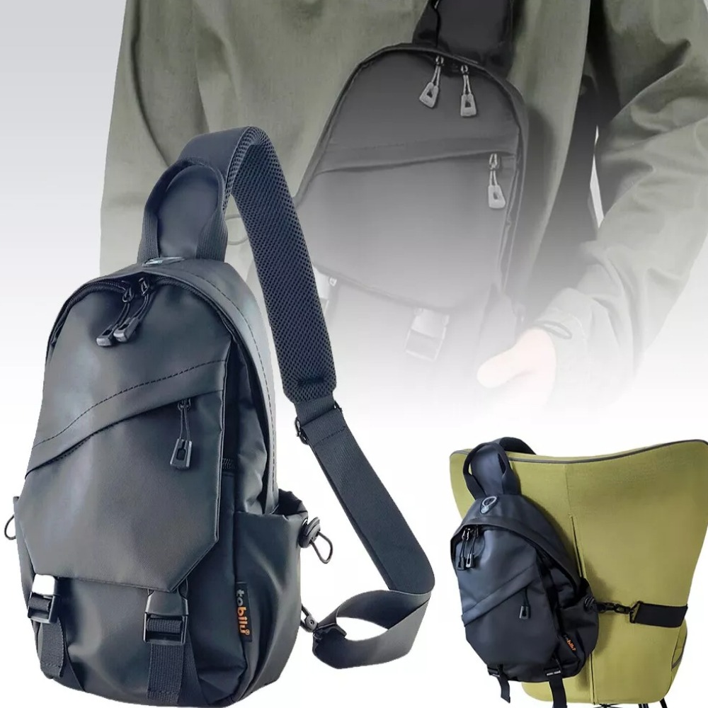 TEMU Shoulder Bag With Multiple Pockets Adjustable Shoulder Strap For Work Travel Camping