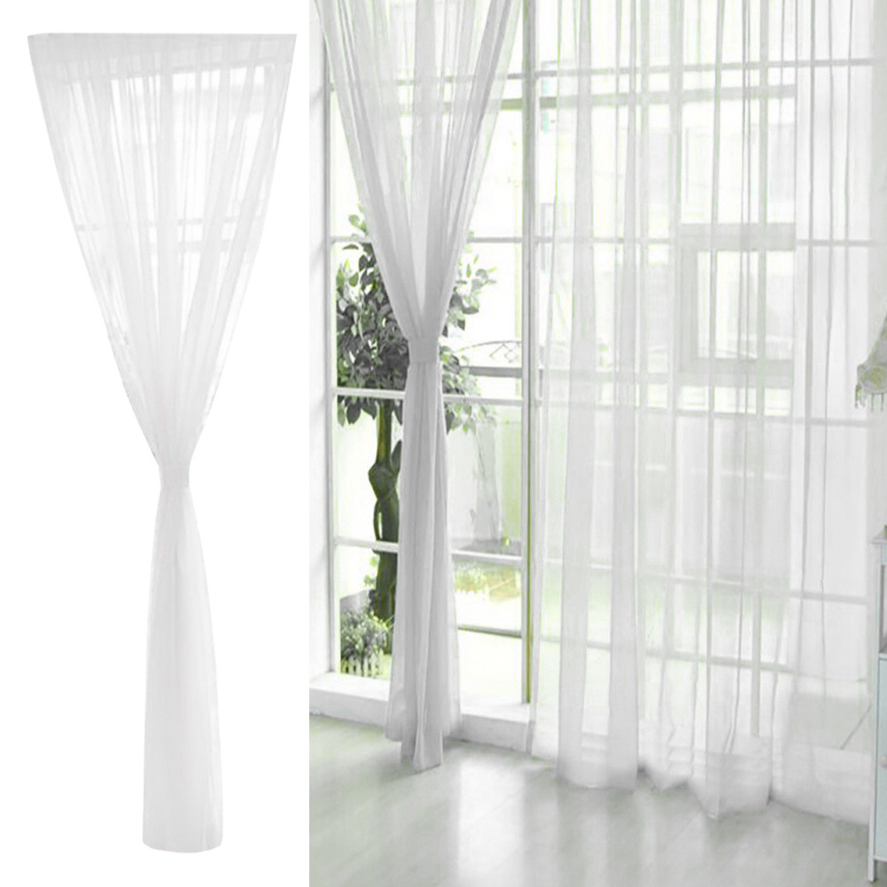 TEMU Home Decoration Gauze Curtains, Elegant Transparent Mesh Curtains, Solid Color Draped Tulle Curtains, Suitable For Living Room, Bedroom And