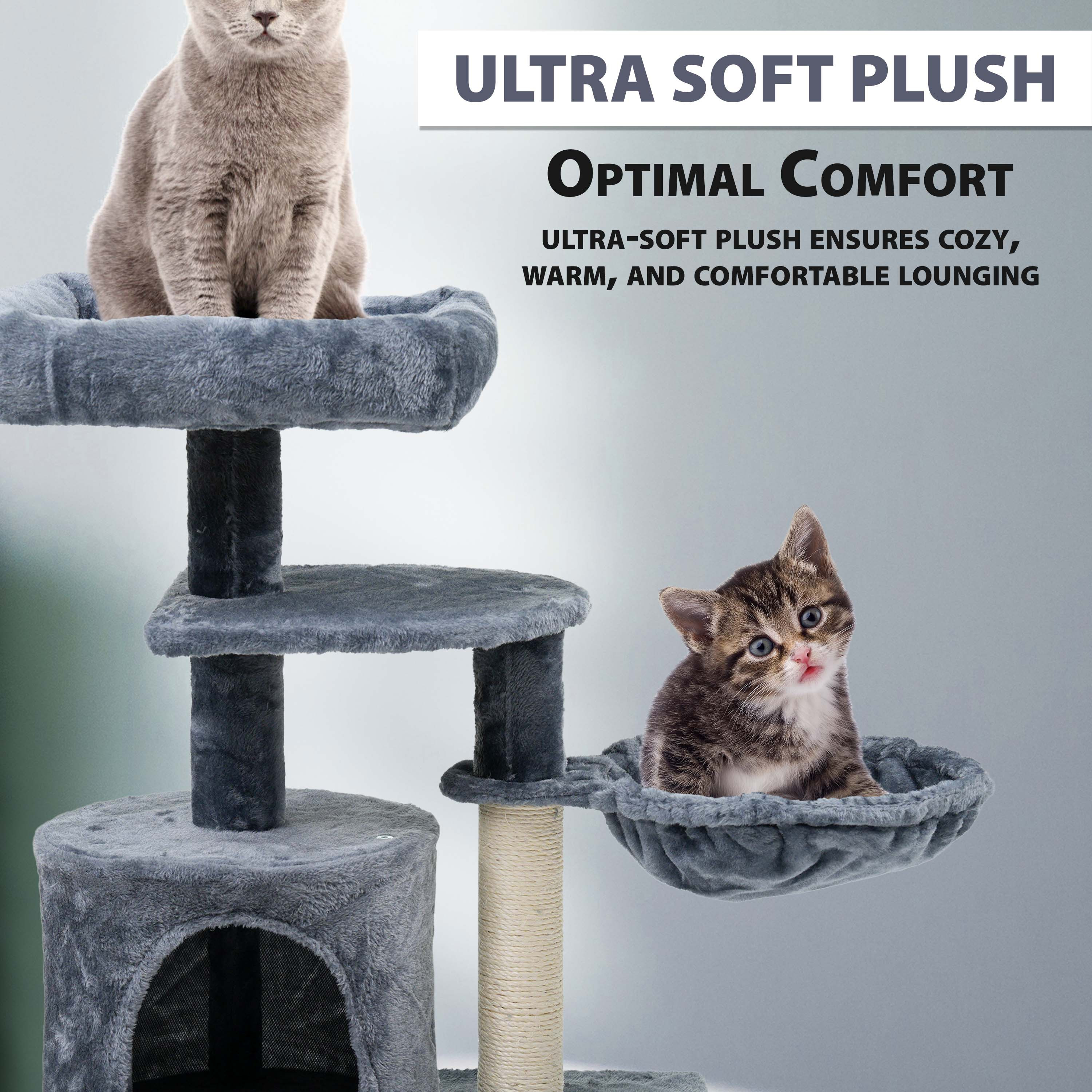 68cm Multi-Level Cat Tree Tower with Scratching Posts and Condos
