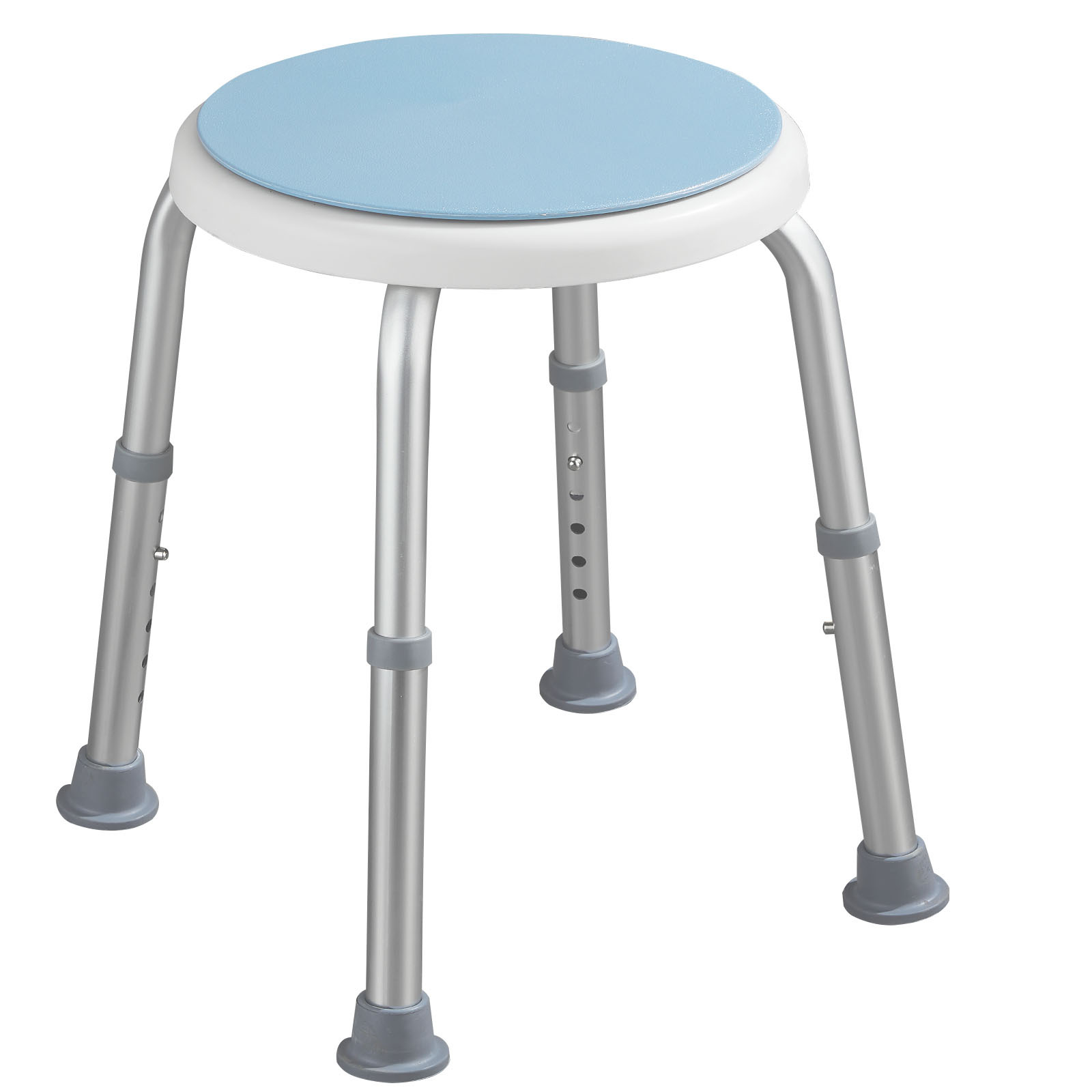 Karat Shower And Bath Stool Peter - Height-adjustable - 360° Rotatable Shower Stool Up To 136 Kg Loadable - Non-slip Rubber Feet For Secure Hold