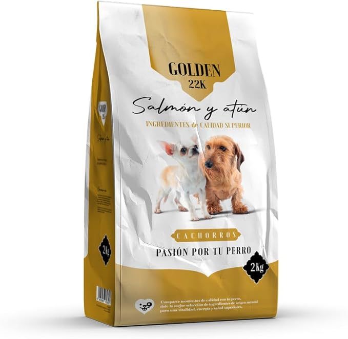 Nourriture pour Chiots Golden 22k Saumon et Thon - Aliment Sec Riche en Oméga 3 & 6 pour Chiots - Favorise un Poids Sain, Améliore la Digestion, la Peau et le Pelage