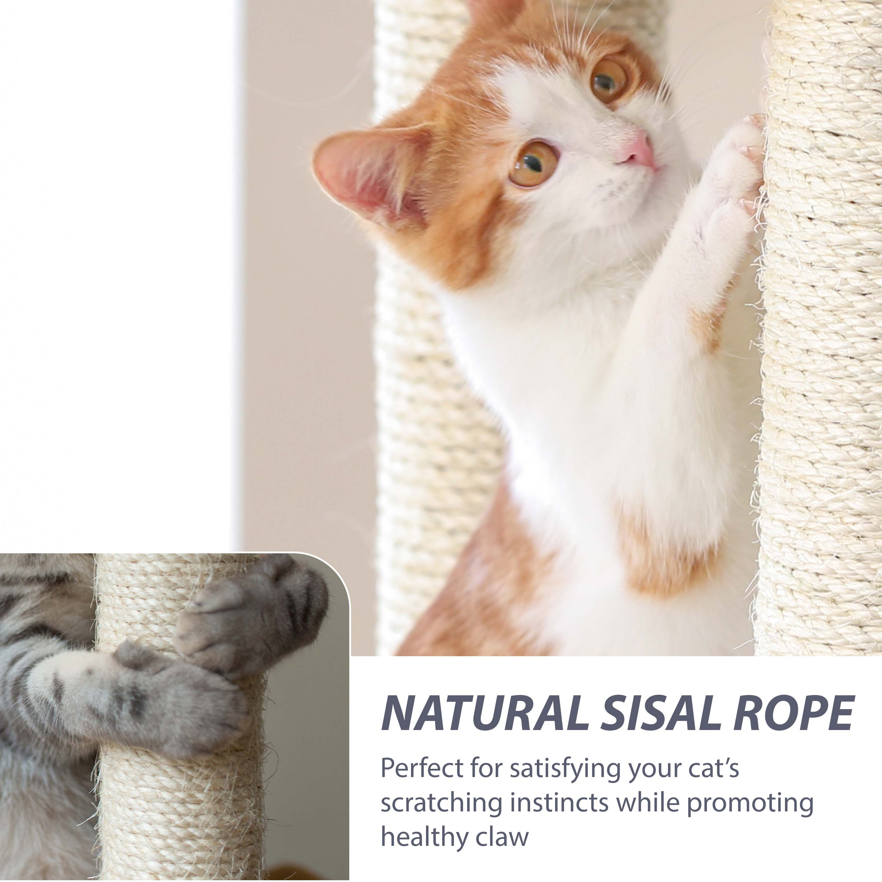 68cm Multi-Level Cat Tree Tower with Scratching Posts and Condos