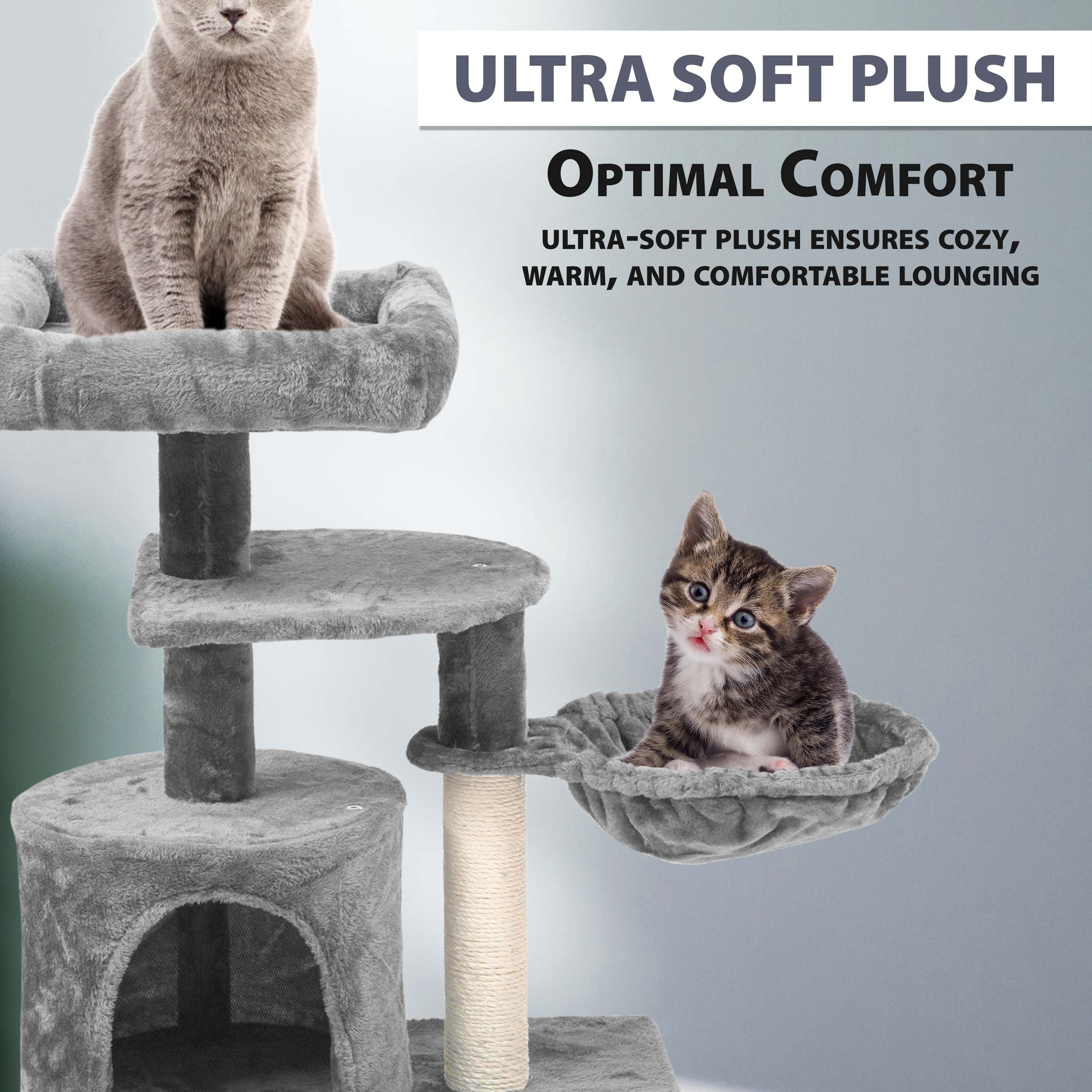 68cm Multi-Level Cat Tree Tower with Scratching Posts and Condos