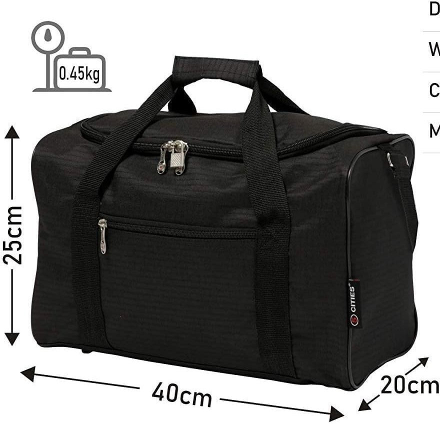 5 Cities 2pcs Cabin Luggage Set with Under Seat Flight Holdall