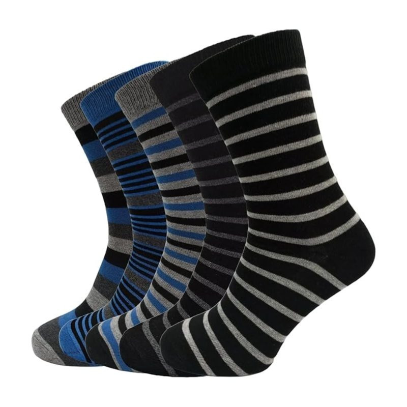 TEMU 10 Pairs Men's Striped Crew Socks Designer Everyday Casual Work Dress Socks 6-11