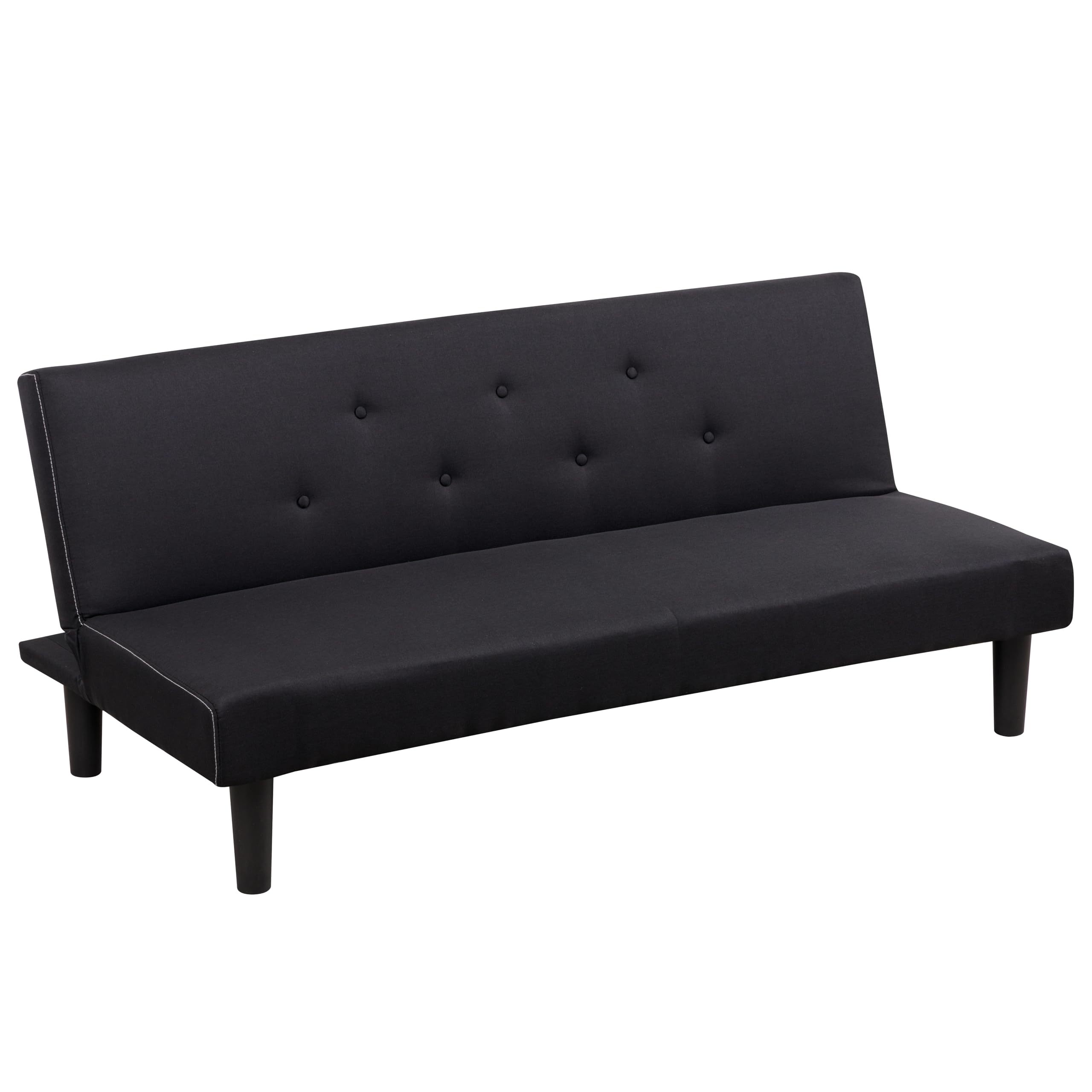 TEMU Baroni Home Canapé-lit convertible 3 places en tissu ou simili cuir écologique, canapé inclinable rembourré avec pieds en plastique pour salon,