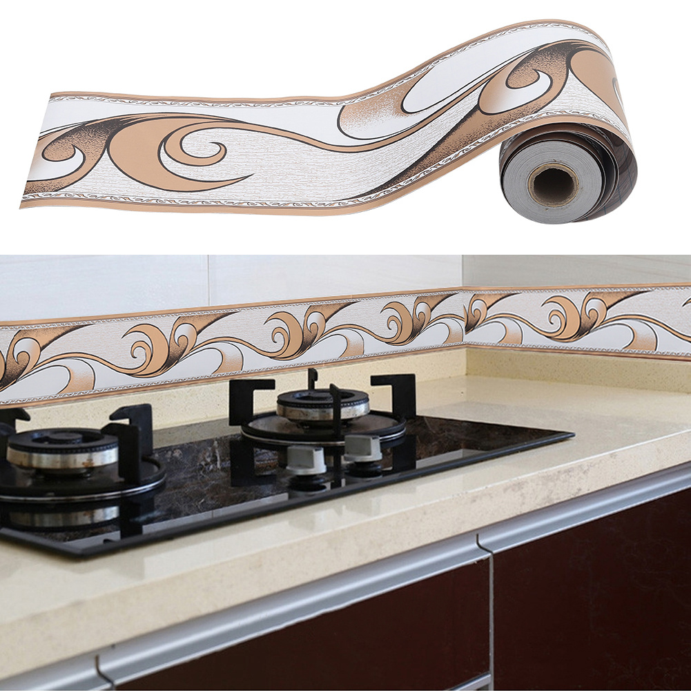 TEMU Gold 10m*10cm Self-adhesive Wallpaper Border Film, Self-adhesive Marble Paper, Peel-and-stick Skirting Wall Waist Line, Trimmable Border Sticker
