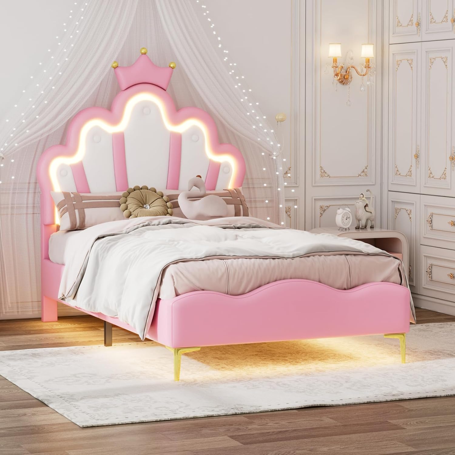 TEMU lit capitonné 90 x 200 cm, et sommier à lattes, lit rembourré, et cadre de lit, rembourrage en cuir synthétique Matratze nicht im Lieferumfang