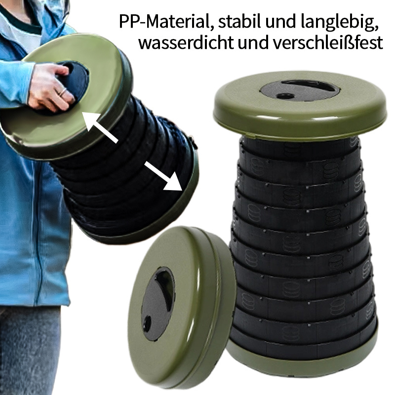 E-shop AJOOYC Klapphocker, Tragbarer Teleskophocker, Faltbarer Klapphocker, für Camping, Garten, Angeln, Wandern, Reisen, Grillen, einstellbarer