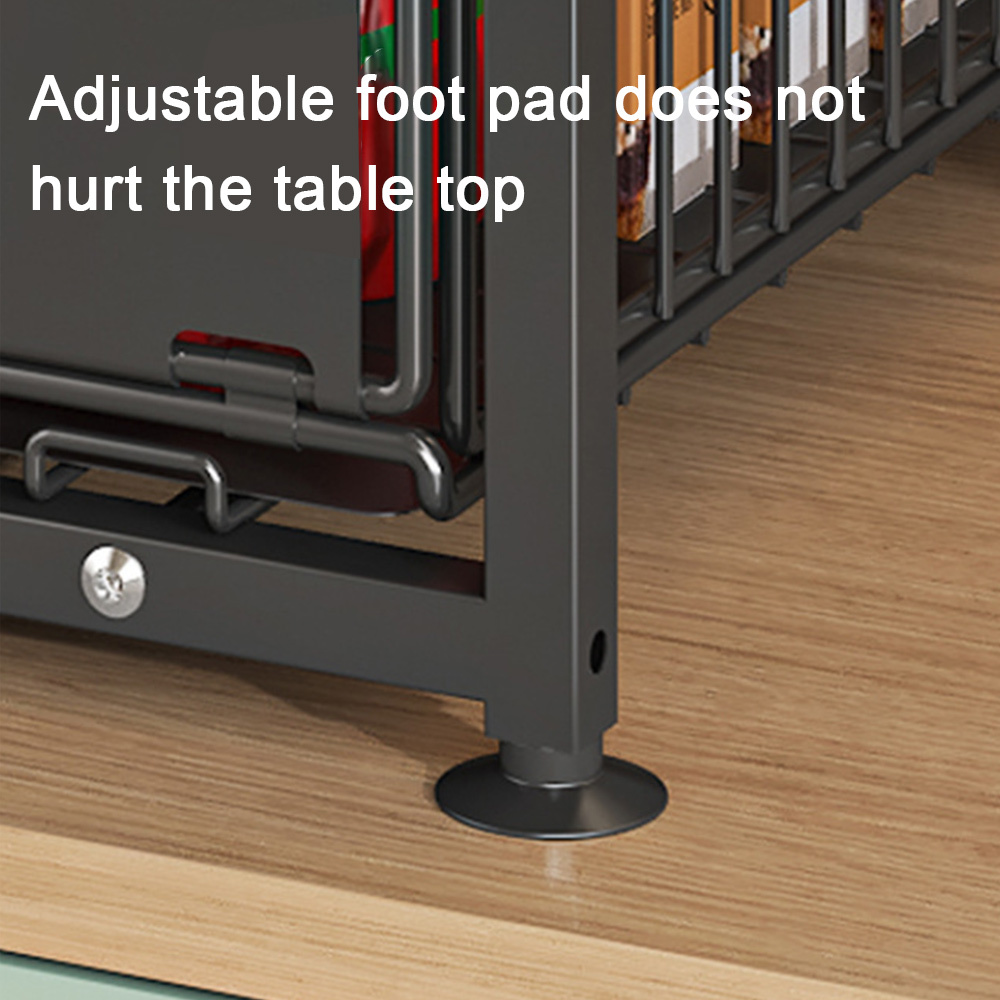 Double Layer Metal Pull-out Drawer Organizer Suitable for Kitchens, Bathrooms, and Offices