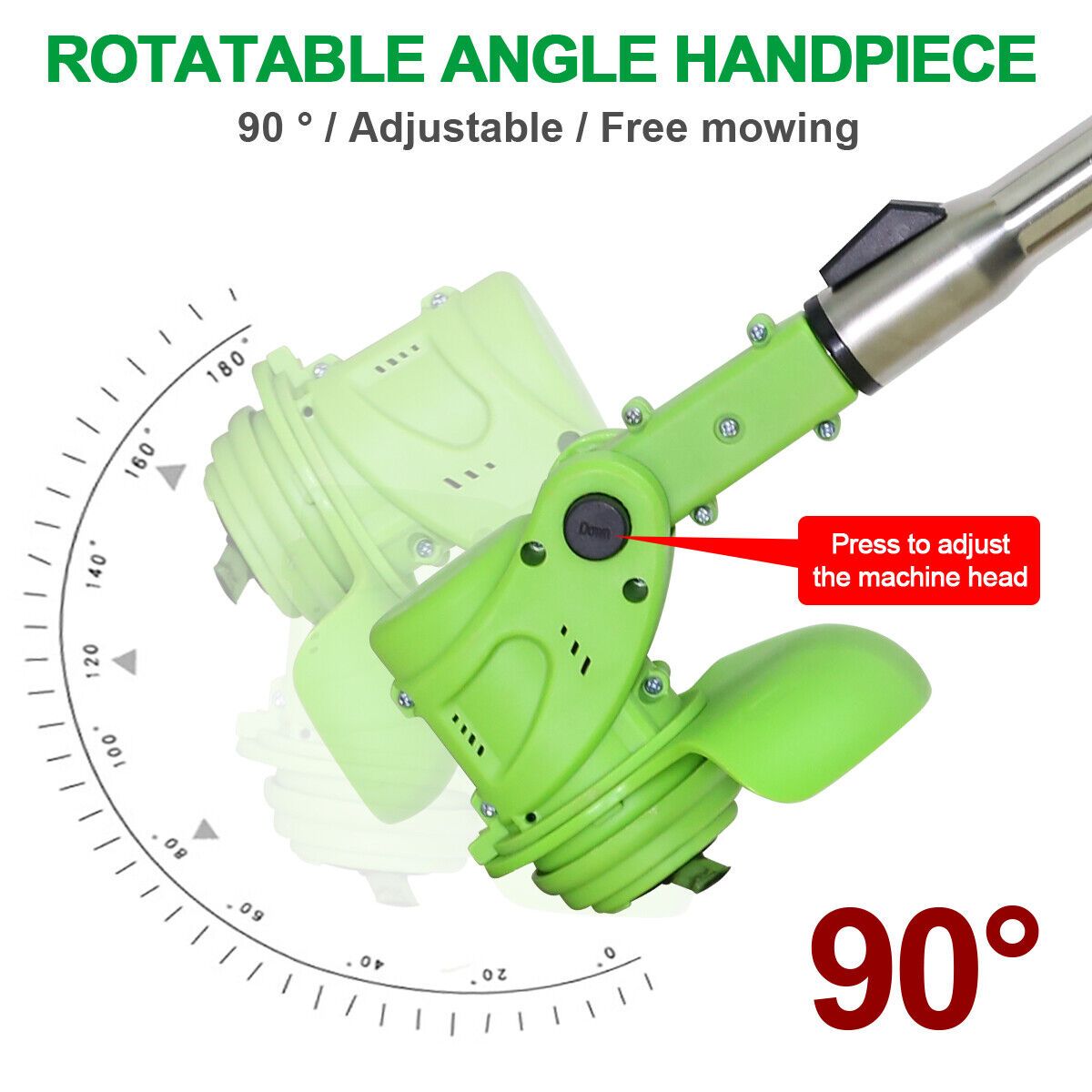 Machine ONLY 21V Cordless Electric Strimmer Grass Trimmer Weed Cutter Garden Edger +2 Battery