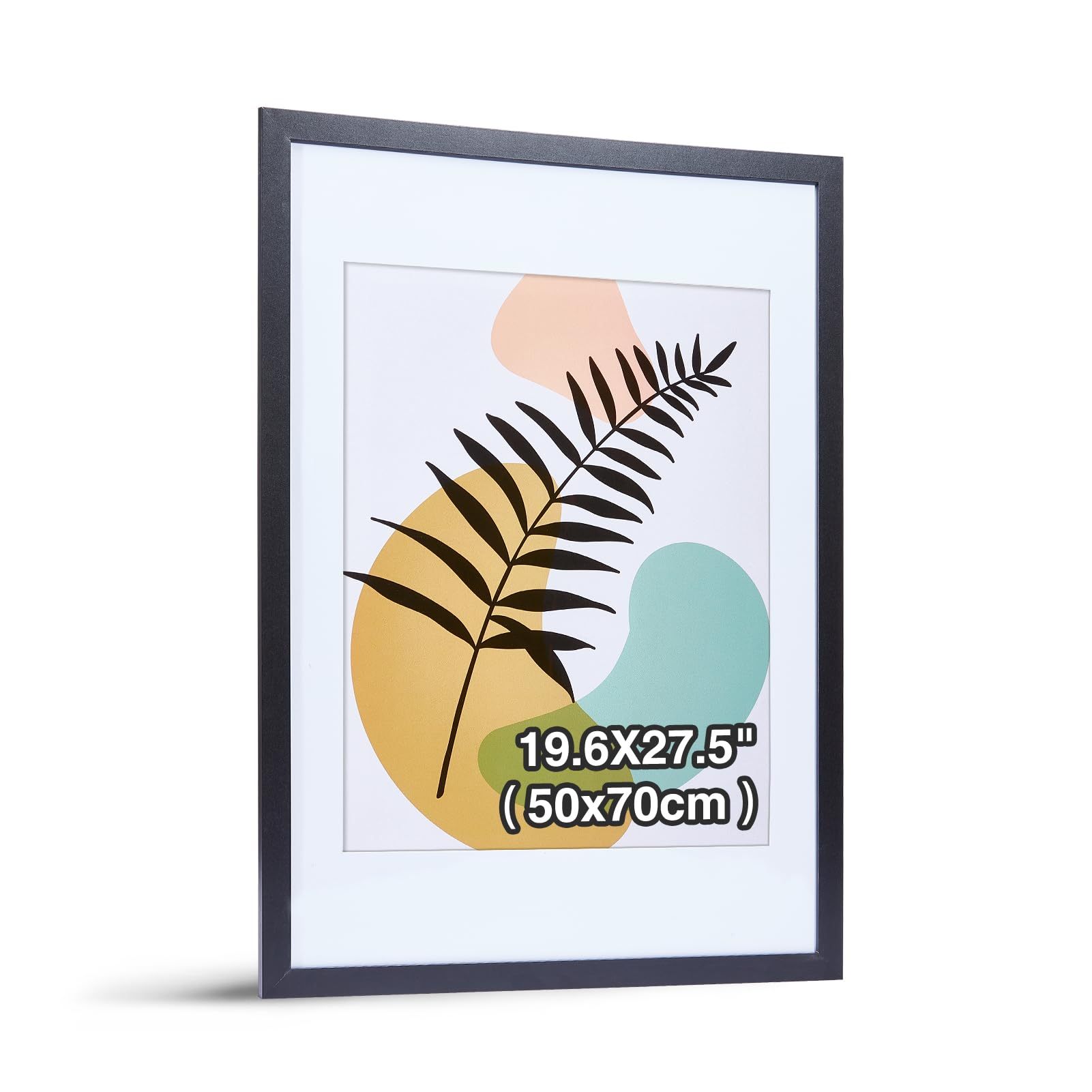 TEMU 1/2 Picture Frame 50x70cm - Wooden Picture Frame, Plexiglass Poster Frame, Collage Poster Frame, Modern Document Frame, Mdf Photo Frame (black)