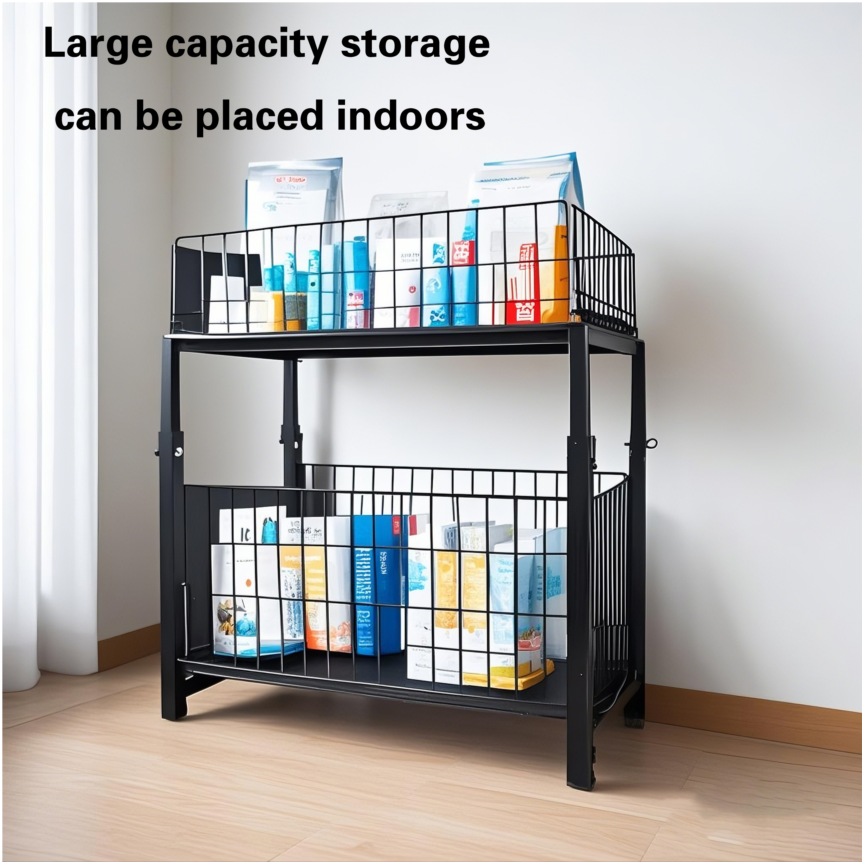 Double Layer Metal Pull-out Drawer Organizer Suitable for Kitchens, Bathrooms, and Offices