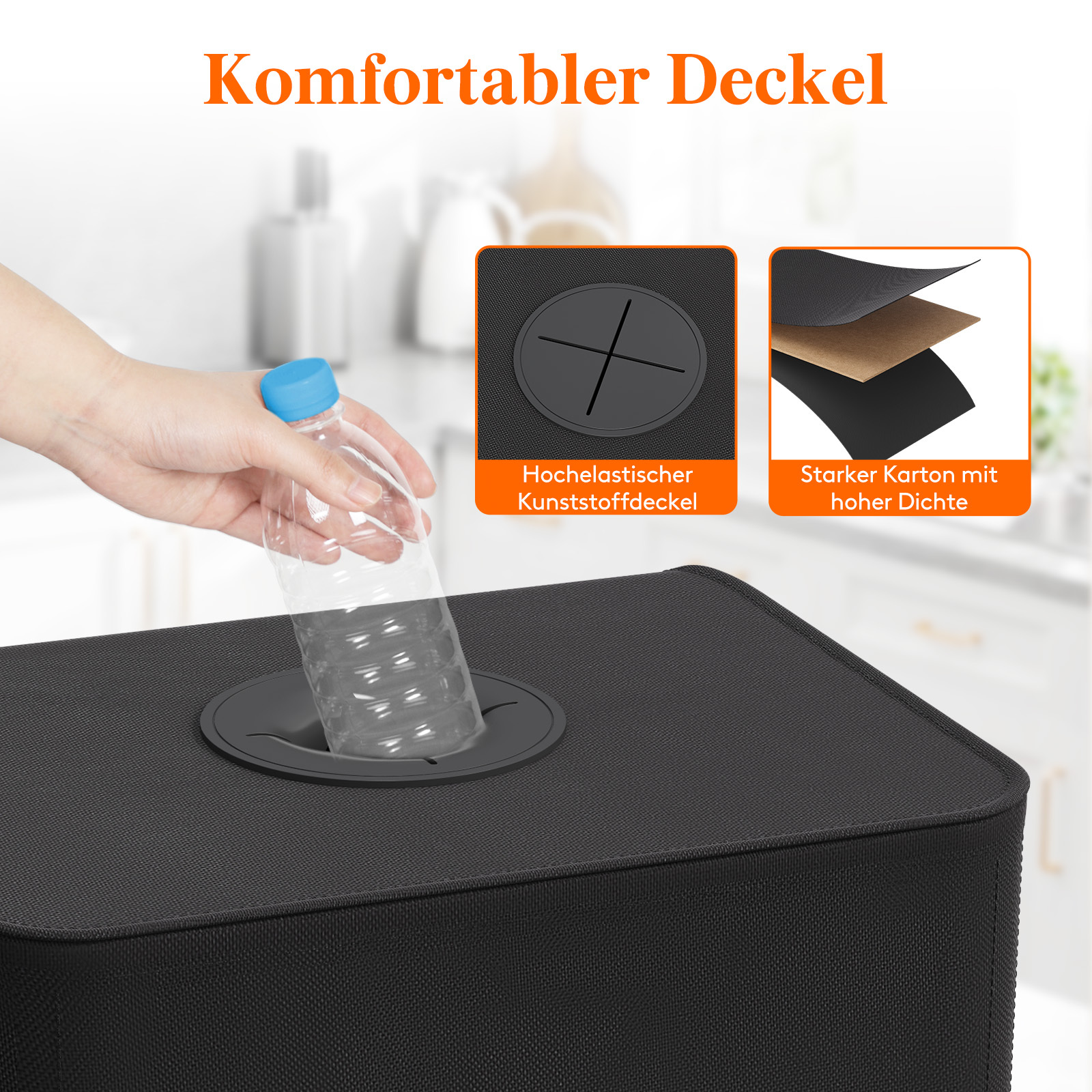 YOUDENOVA Pfandflaschen Sammler 100L - Geruchsdicht Mit Deckel Grau