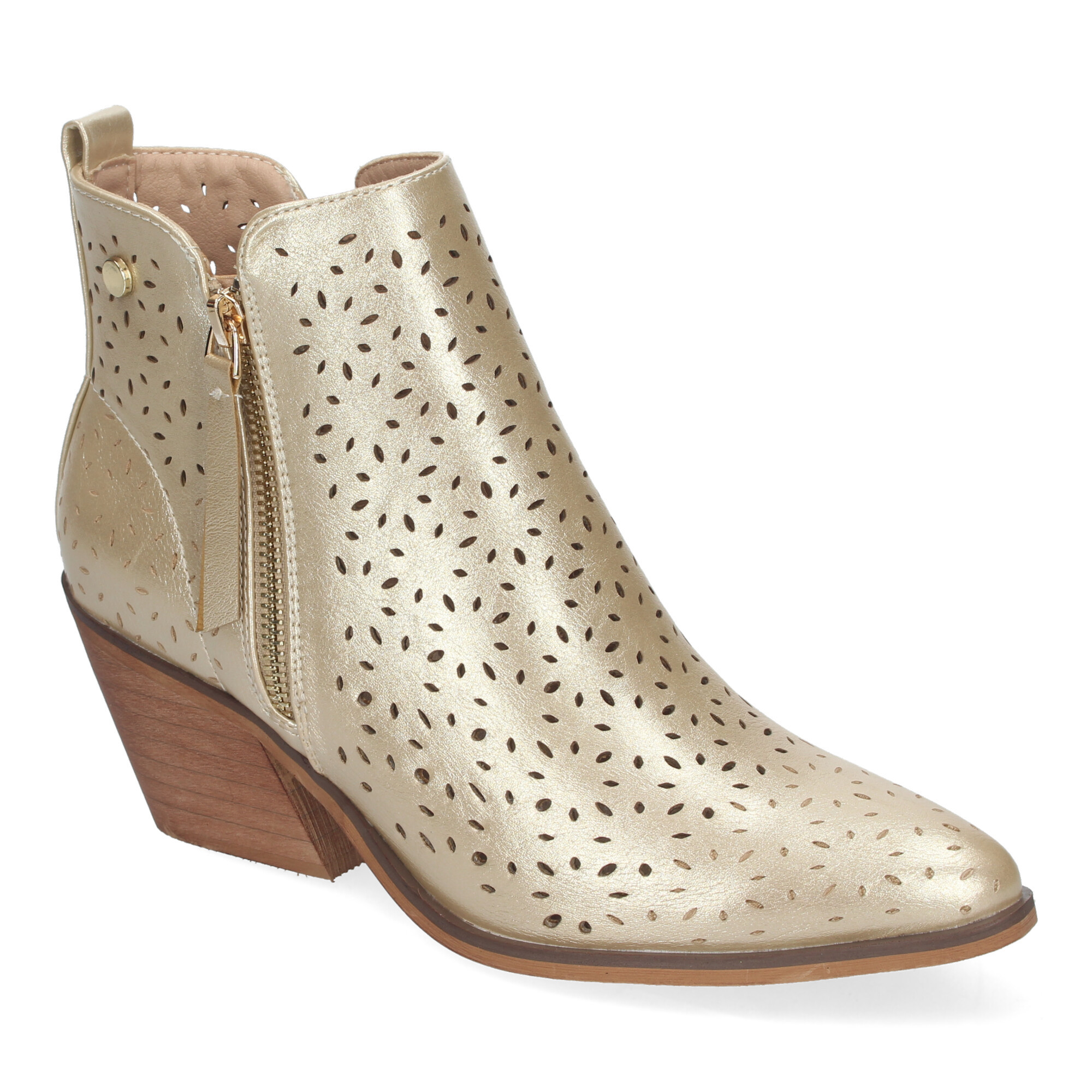 Image of Hiking Heel Boots For Women Spring Summer Elegant And Comfortable, Perforated Design With Double Zipper Side With Fringe, Ideal For Any Occasion.