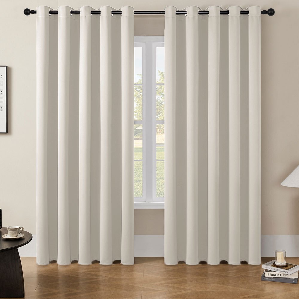 TEMU 2 Panel Blackout Curtains, Eyelet Curtains, Anti-uv Grommet Thermal Insulated Window Drapes For Living Room, Kitchen Or Bedroom Shading Privacy