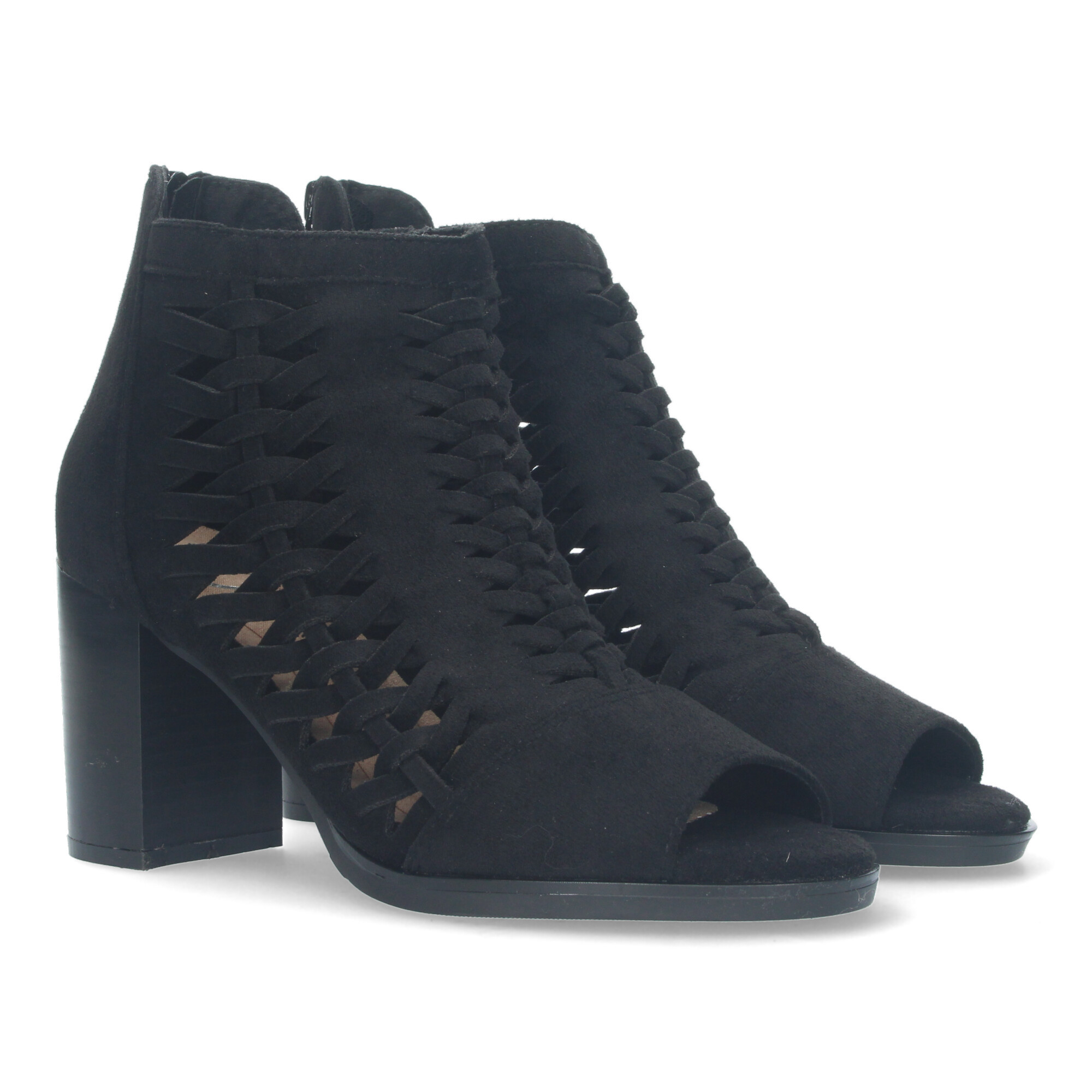 Women's Lace-up Ankle Boot, Open-toe, Zip Closure, Comfortable.