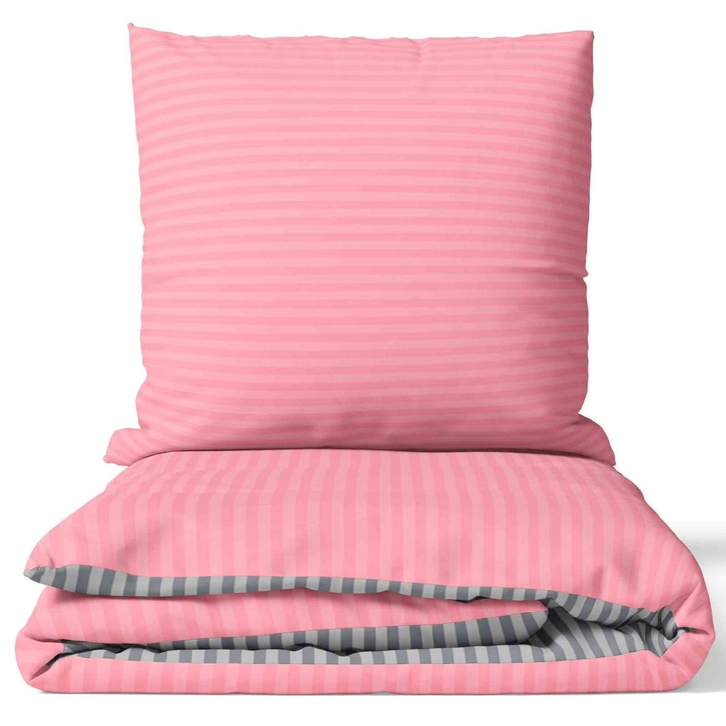 Bed Linenstripe Set Grey Pink Petrol Purple Modern Simple Pillowcase 80x80 Cm With Zipper