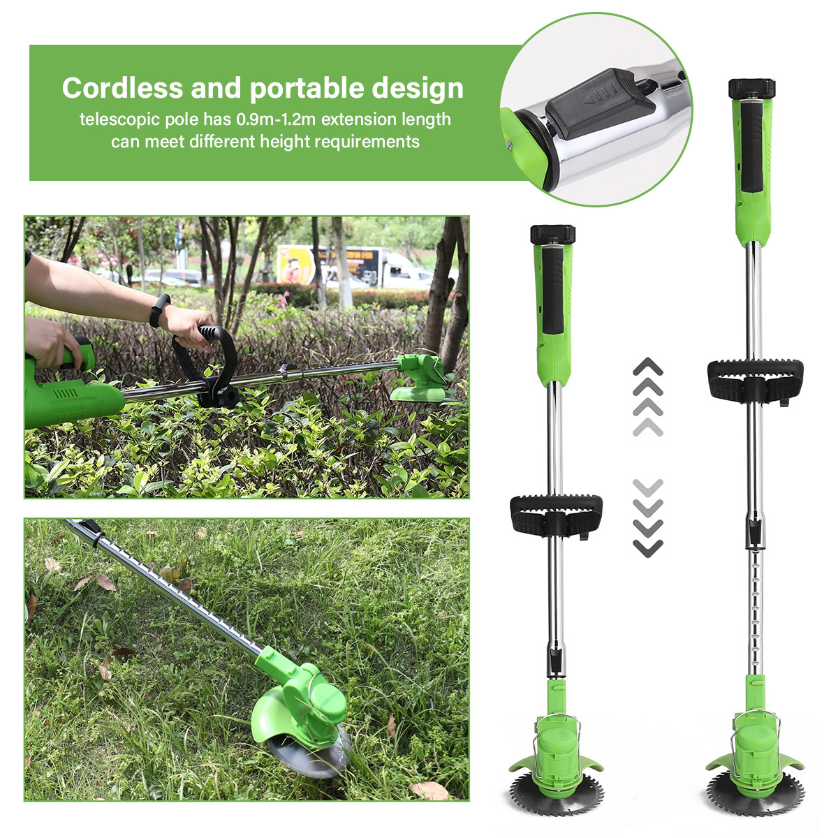 Machine ONLY 21V Cordless Electric Strimmer Grass Trimmer Weed Cutter Garden Edger +2 Battery