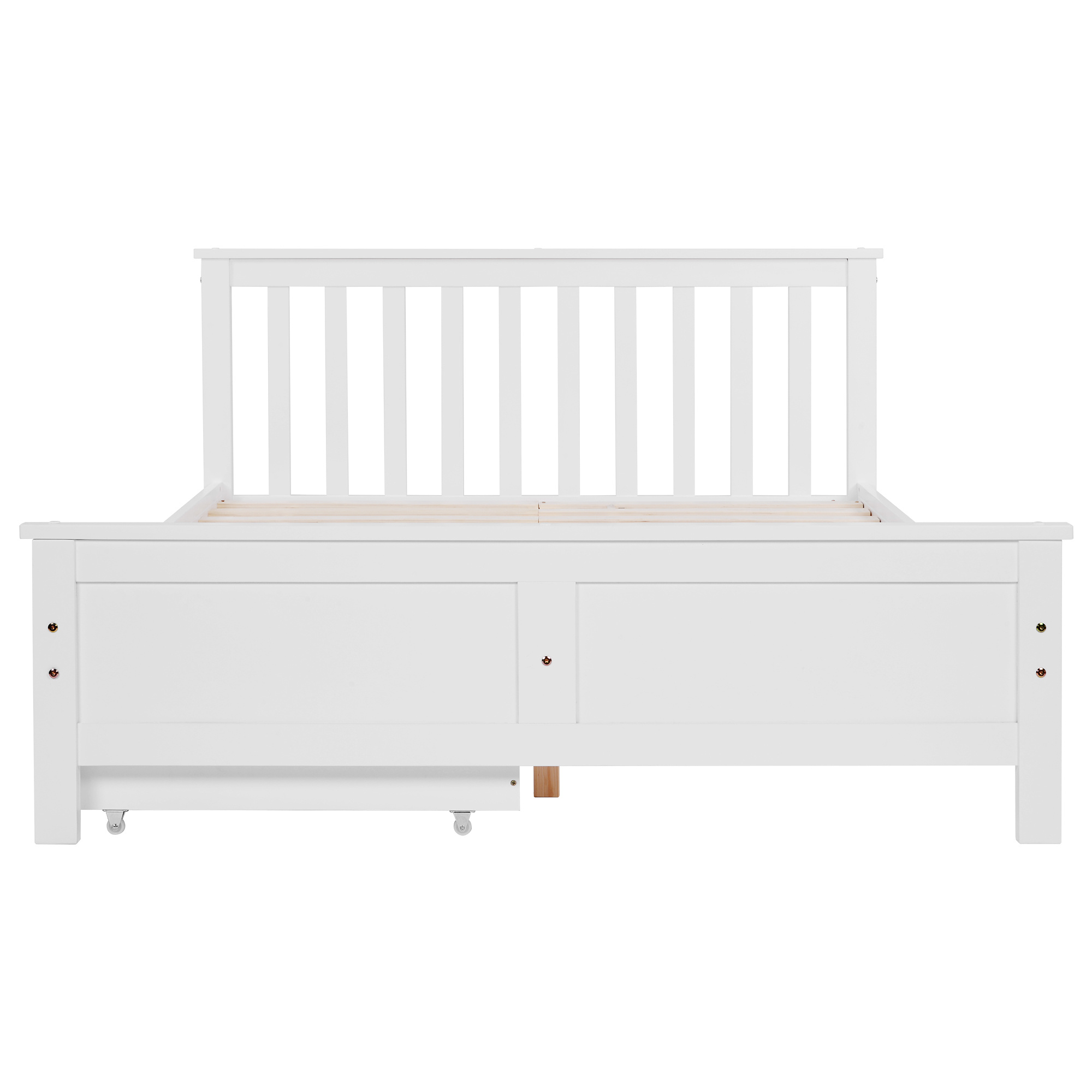 4FT6 Bed Frame Double Storage Bed With 2 Drawers, Bed Furniture Frame For Home Bedroom Guest Bedroom Dration