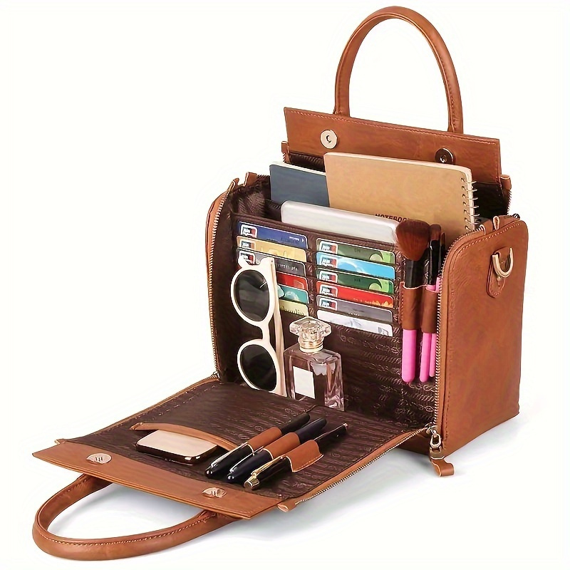 Retro Handbag, Portable Storage Bag With Multi Card Slots, Women'S Multi Layer Crossbody Bag