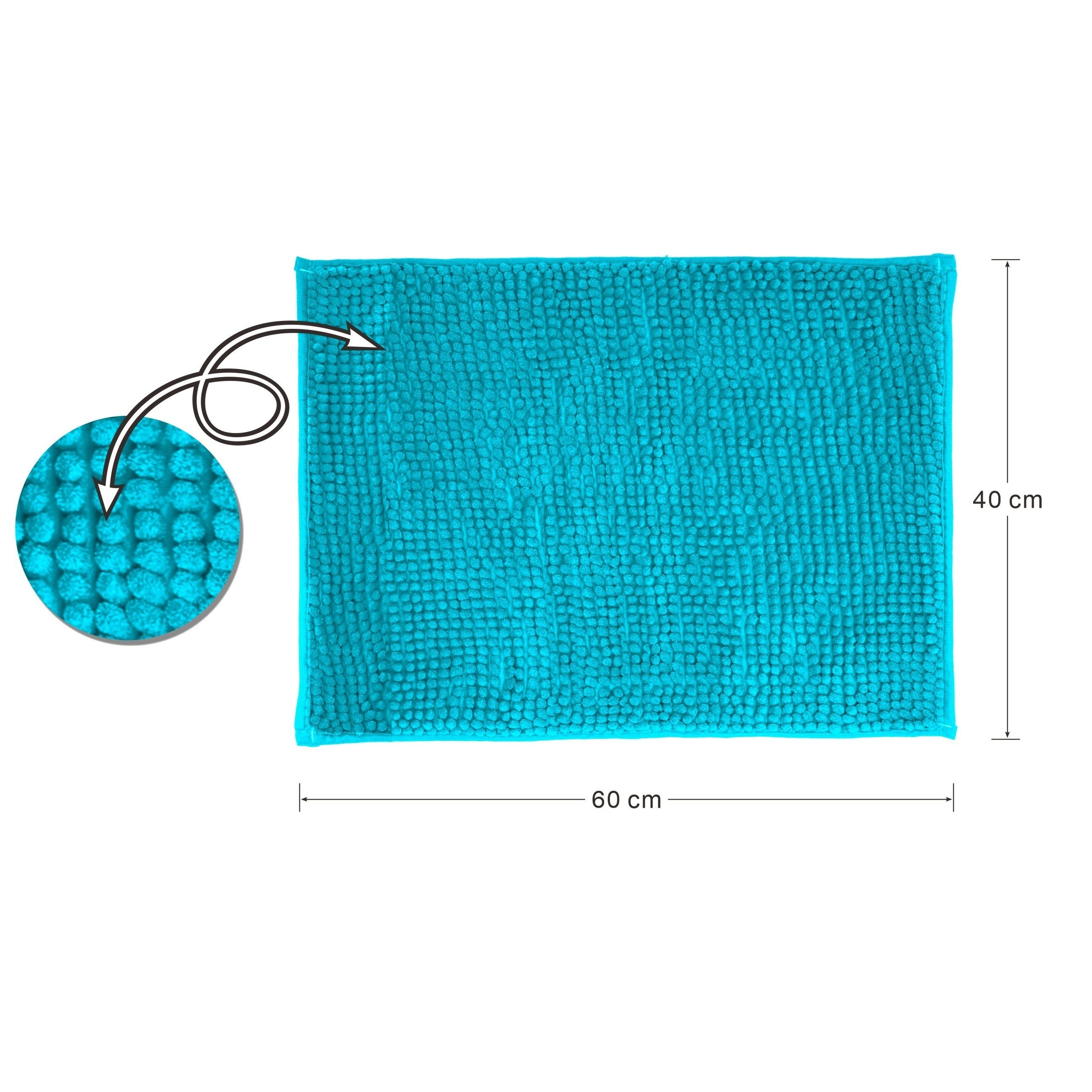 TEMU Alfombra de baño absorbente de chenilla - , antideslizante, secado rápido con detalles de , para bañera, inodoro, entrada de ducha - Lavable en